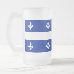 Glas Mugg, fryst, med flagga av Quebec Frostat Ölglas