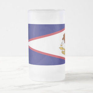 Glas Mugg, fryst, med flagga från amerikanska Samo Frostat Ölglas