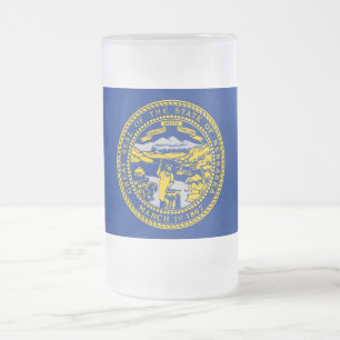 Glas Mugg, fryst, med flagga Nebraska Frostat Ölglas