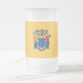 Glas Mugg, fryst, med flagga New jersey Frostat Ölglas