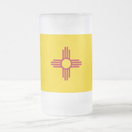 Glas Mugg, fryst, med flagga New mexico Frostat Ölglas
