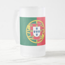 Glas Mugg, fryst, med flagga Portugal Frostat Ölglas
