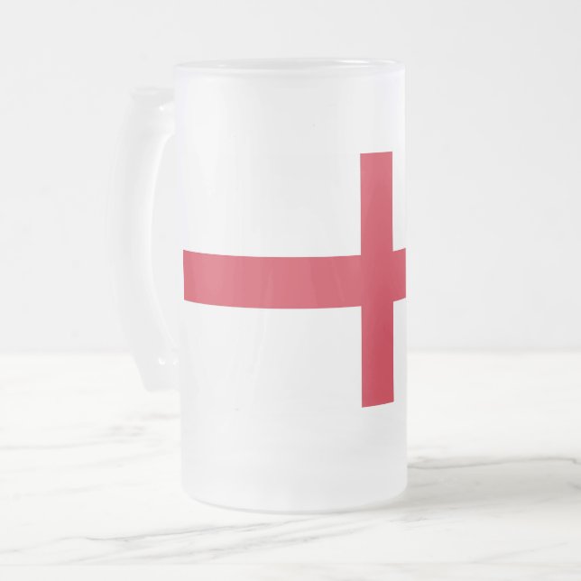 Glas Mugg med flagga i England, frostat (Framsida vänster)