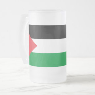 Glas Mugg med flagga Palestina, frostat