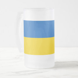 Glas Mugg med flagga Ukraina, frostat