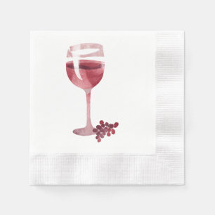 Glas och druvor av rostfritt Vin, vattenfärg Pappersservett