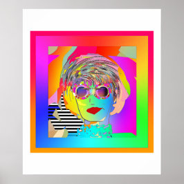 Glas och en spegel av Mörk Poster