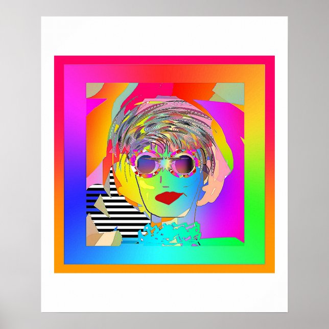 Glas och en spegel av Mörk Poster (Framsidan)