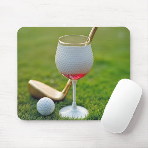 Glas och Klubb av Golf Boll Vin Musmatta