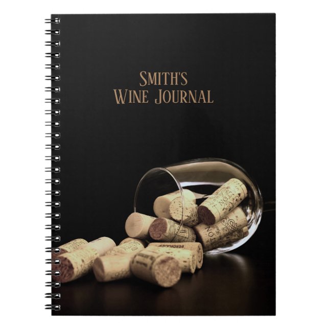 Glas och Kork/Personlig Vin Journal i vin Anteckningsbok (Framsidan)