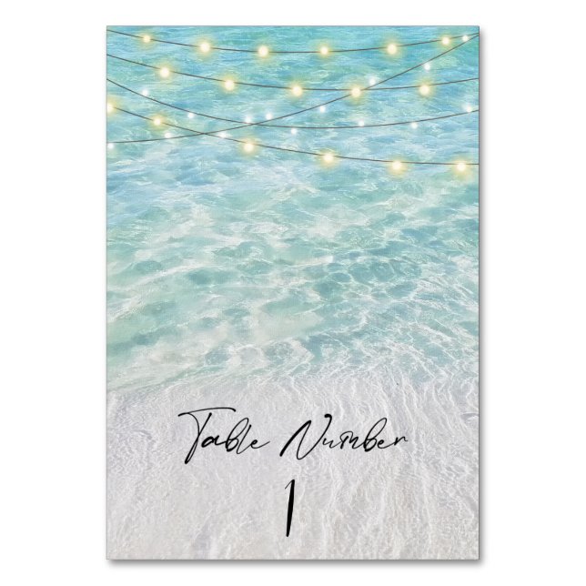 Glas och stryk från Tropiska Beach Sea Glass & Str Bordsnummer (Framsidan)