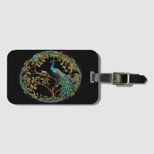 Glas Peacock Hösten Träd Bagagebricka