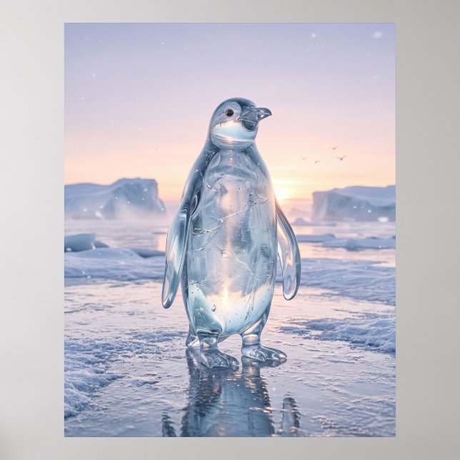 Glas Pingvin Is Horisont Poster (Framsidan)