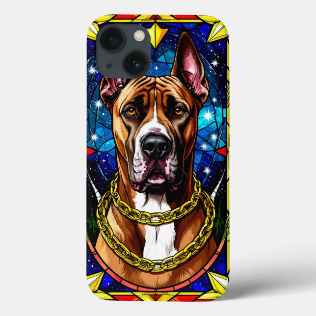 Glas Porträtt i Hund med Guld (Baksida)