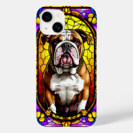 Glas Porträtt i Hund med Guld