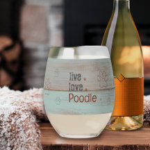 Glas pudel Mamma Live Kärlek Rustic Rand Vin
