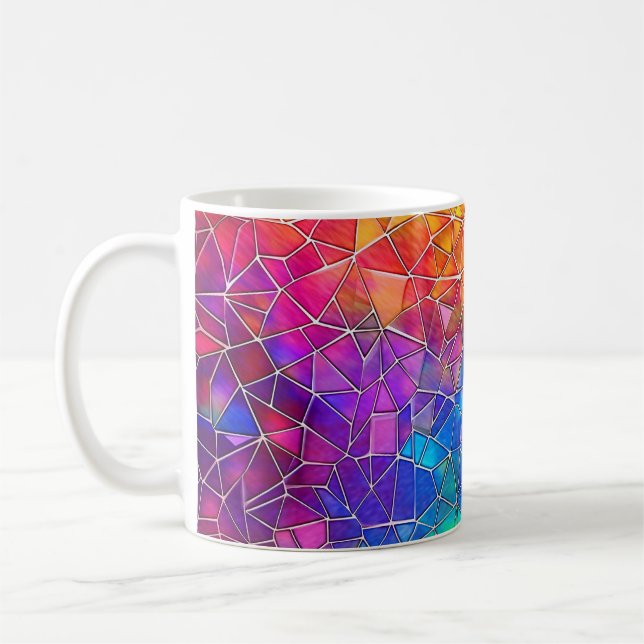 Glas Rainbow Mönster Kaffemugg (Vänster)