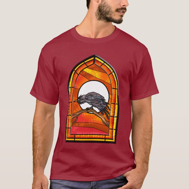 Glas Raven, fastsatt T Shirt (Framsida)