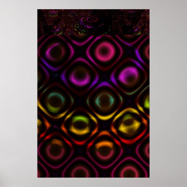 Glas | Regnbågsfraktal konst Poster (Framsidan)