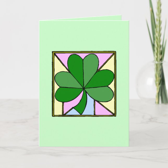 Glas Shamrock Kort (Framsida)