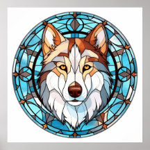 Glas Siberian husky Hund