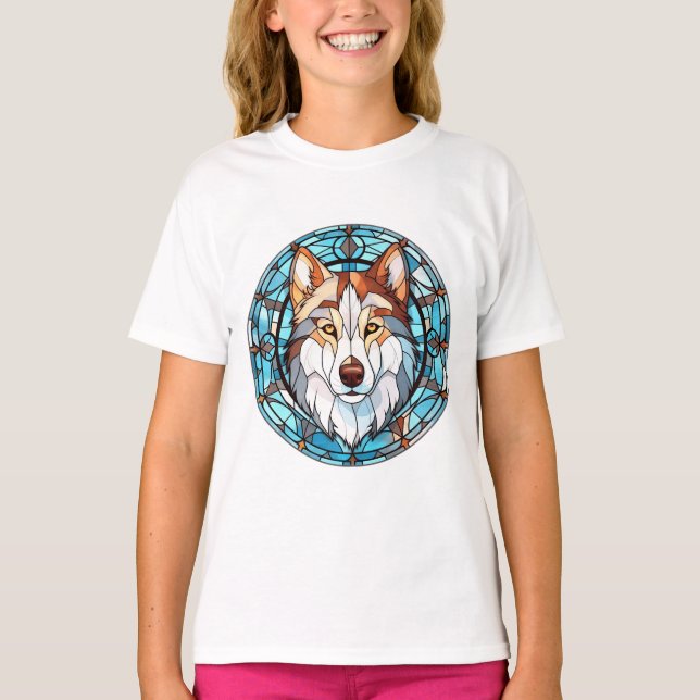 Glas Siberian husky Hund T Shirt (Framsida)
