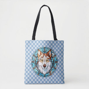 Glas Siberian husky Hund Tygkasse