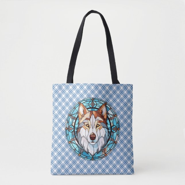 Glas Siberian husky Hund Tygkasse (Framsida)