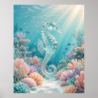 Glas Sjöhäst Havsglöd Poster