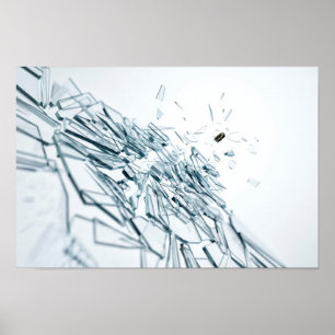 Glas skadat av en kula poster