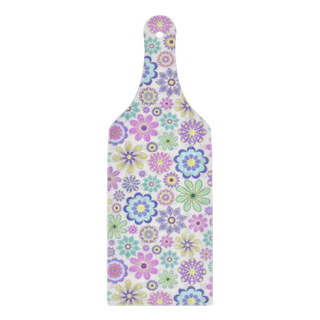 Glas Skärbräda Blommig (Framsidan)