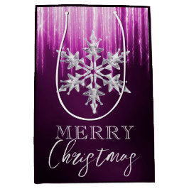 Glas Snöflummel på lila Vinter Icicles jul