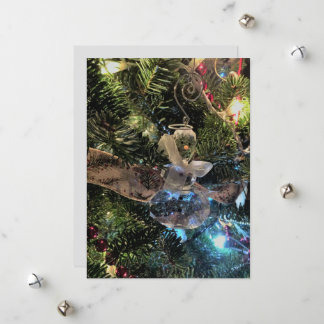 Glas Snömannen Ornament på Trädet Julkort