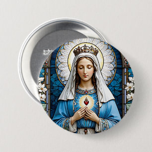 Glas som är fastnat hos Virgin Mary Christian Cath Knapp