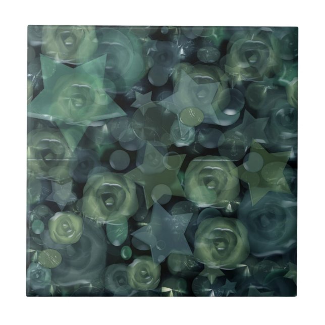 Glas, stjärnor, ro kakelplatta (Framsidan)