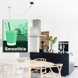 Glas Svart, Vitt, Grönt Köksväggkonst Poster