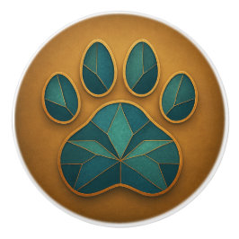 Glas, Tass Teal & Guld Mosaic Ceramic Knob Knopp