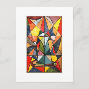 Glas tea Pot Acrylic Artwork Vykort