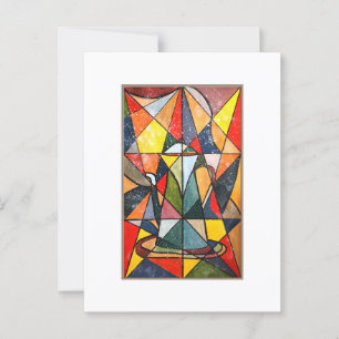 Glas tea Pot Acrylic Artwork Vykort