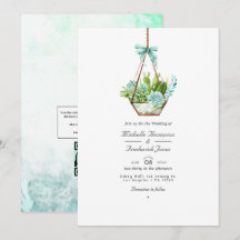 Glas Terrarium Sukkulenter QR-kod RSVP Bröllop