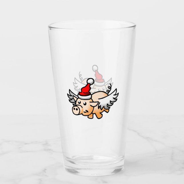 Glas Tumbler för jultomten Gris (Framsida)