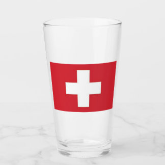 Glas Tumbler Schweiz Flagga 16 oz