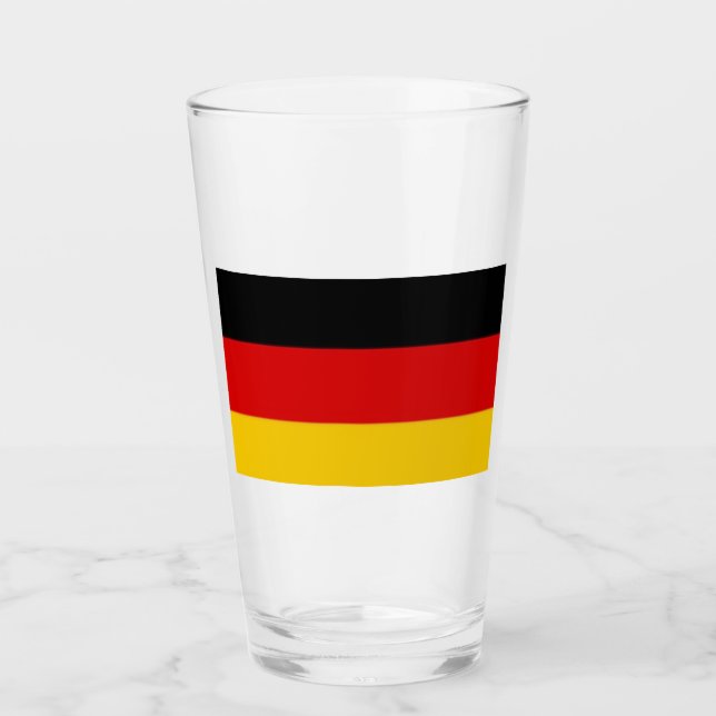 Glas Tumbler Tyskland Flagga 16 oz (Framsida)