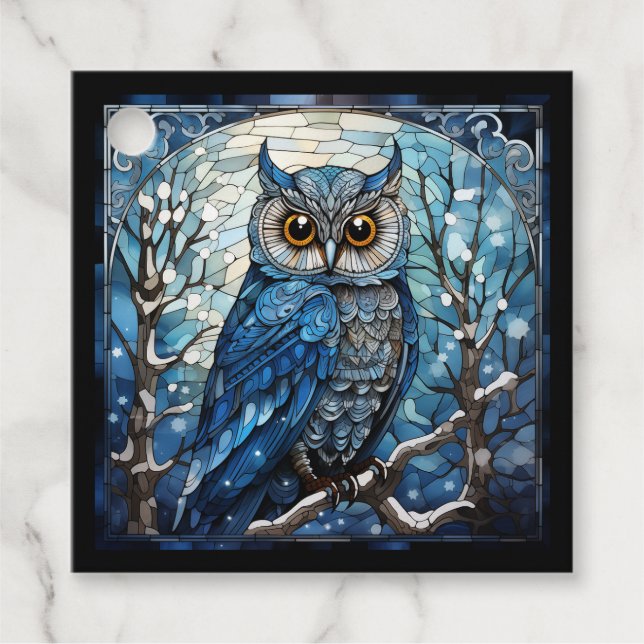 Glas Uggla, fastsatt Gåvor Etiketter (Framsida)