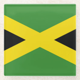 Glas underlägg med flagga av Jamaica