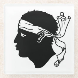 Glas underlägg med flagga från Korsika