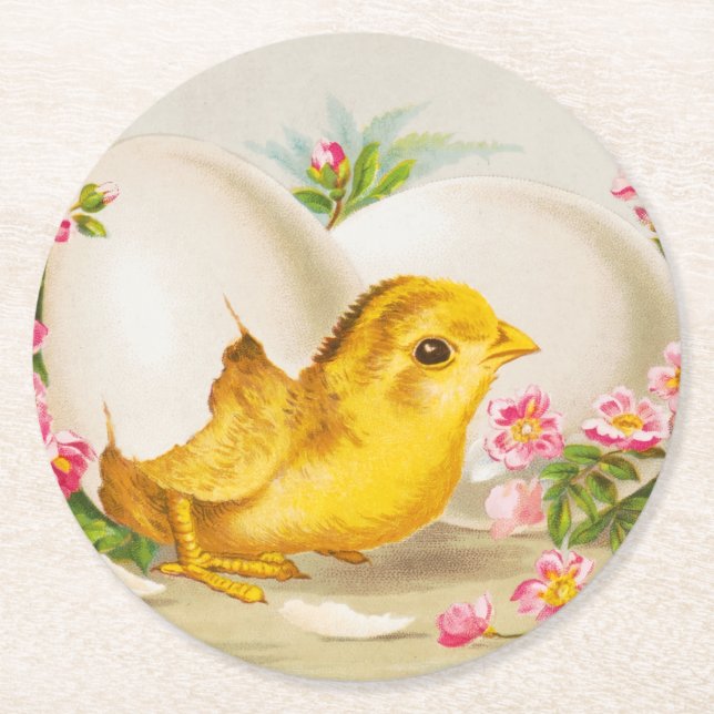 Glas Underlägg - Påsk ThLED Papper Rund (Framsidan)