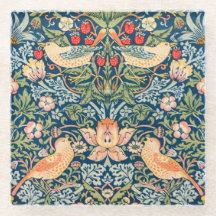 GLAS UNDERLÄGG: WILLIAM MORRIS STRAWBERRY THIEVES