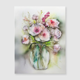 Glas Vas med blommor