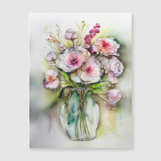 Glas Vas med blommor